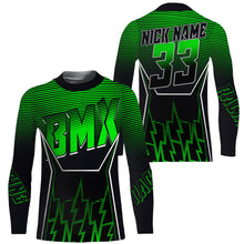 Load image into Gallery viewer, Green adult kid BMX jersey UPF30+ Custom extreme bike shirt cycling gear bicycle motocross racewear| SLC52