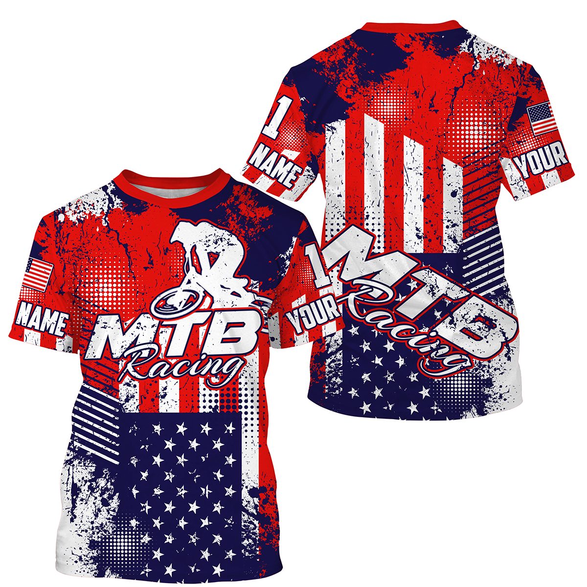 Custom American MTB jersey UPF30+ kid adult mountain biking shirt USA cycling gear bicycle clothes| SLC96