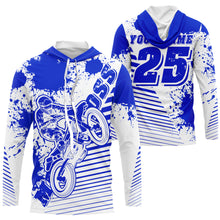 Load image into Gallery viewer, Kids men women jersey for dirt bike custom UPF30+ blue off-road Motocross racing shirt racewear PDT105