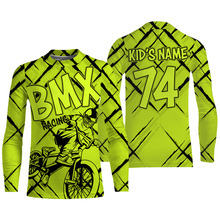 Load image into Gallery viewer, Custom Green BMX racing jersey UPF30+ Adult kid biking shirt Extreme cycling bicycle racewear| SLC55