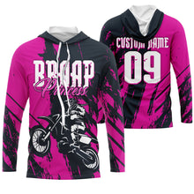 Load image into Gallery viewer, Braaap Princess custom motocross jersey UPF30+ girls women dirt bike Powersports long sleeves NMS1040