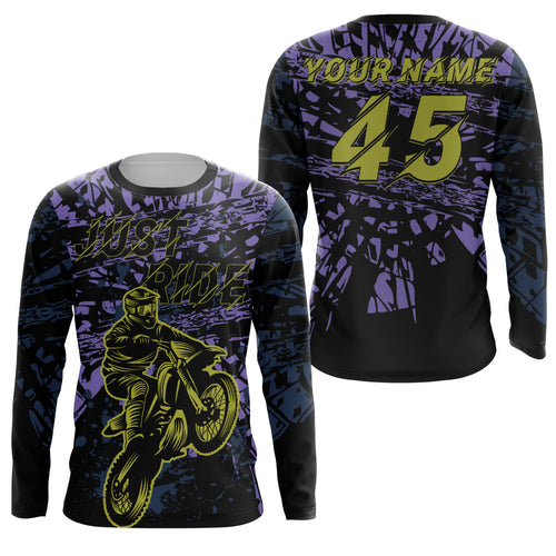 Purple personalized dirt bike jersey adult&kid UV protective off-road Just Ride motorcycle shirt PDT02