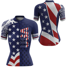 Load image into Gallery viewer, Men &amp; Women American cycling jersey with 3 pockets &amp; full zip UPF50+ USA bike shirt MTB BMX Gear| SLC162