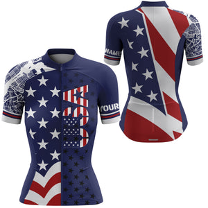 Men & Women American cycling jersey with 3 pockets & full zip UPF50+ USA bike shirt MTB BMX Gear| SLC162