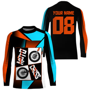 MotoCross Personalized Jersey UPF30+ Kid Adult MX Racing Dirtbike Tire Long Sleeves NMS1124