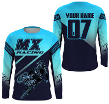 Load image into Gallery viewer, Turquoise MX racing jersey custom motocross UV protective adult&amp;kid dirt bike off-road motorcycle| NMS897