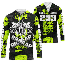 Load image into Gallery viewer, MX adult&amp;kid personalized jersey green shirt UPF30+ motocross dirt bike racing motorcycle PDT43