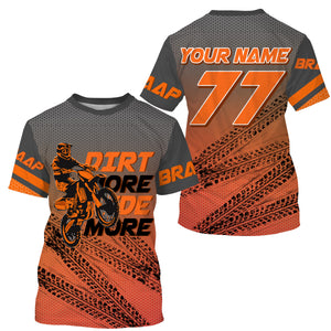 Kid&Adult custom orange Motocross jersey UV protective dirt bike MX racing Dirt More Ride More| NMS902