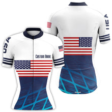 Load image into Gallery viewer, American cycling jersey Men Women UPF50+ USA cycle gear with 3 pockets MTB BMX mountain bike shirt| SLC166