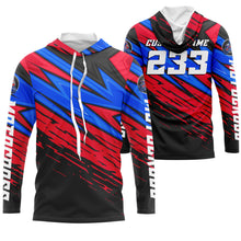 Load image into Gallery viewer, Custom Motocross jersey UPF30+ kid&amp;adult blue red dirt bike racing off-road motorcycle racewear NMS945