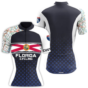 Florida Men & Women cycling jersey with 3 pockets UPF50+ full zip bike shirt MTB BMX race gear| SLC161