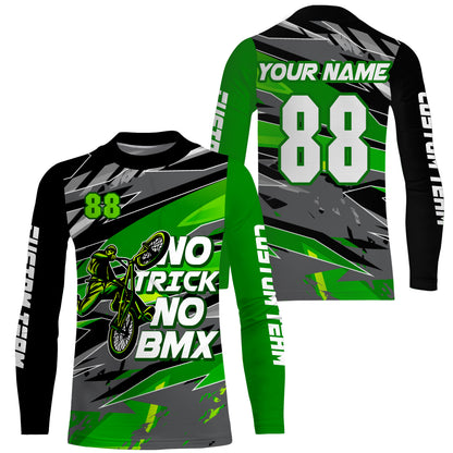 Green BMX racing jersey UPF30+ adult kid BMX shirt Lightweight cycling bicycle motocross gear| SLC111