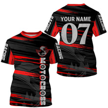 Load image into Gallery viewer, Personalized kids men women red MX jersey UPF30+ Motocross for life racing biker off-road shirt PDT64