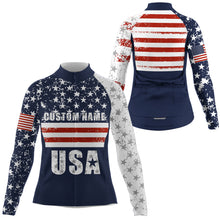 Load image into Gallery viewer, Custom American Cycling jersey men women UPF50+ USA cycle gear with 3 pockets Full zip bike shirt| SLC182