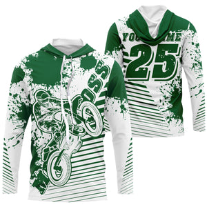 Kids men women jersey for dirt bike custom UPF30+ green off-road Motocross racing shirt racewear PDT106