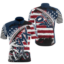 Load image into Gallery viewer, Patriotic BMX cycling jersey Cycle gear with 3 pockets Anti-UV American bicycle motocross shirt| SLC75