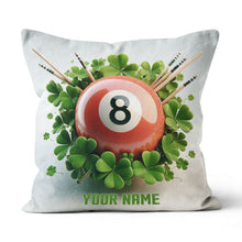 Load image into Gallery viewer, Funny Red Billiard Ball And Clovers Custom White Pillows, Billiard Gifts TDM0817