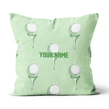 Load image into Gallery viewer, Green Golf Ball On Tee Personalized Pillow For Golfers Custom Golf Gifts LDT1095