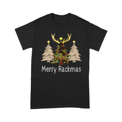 Deer, Elk, Moose hunting Merry Rackmas hunting gift for men T-Shirt TAD02