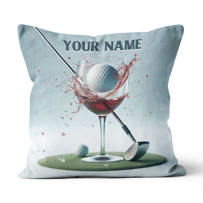 Golf And Wine Custom Throw Pillow Personalized Golf Gifts For Wine Lover LDT1166