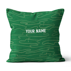 Green Golf Course Custom Throw Pillow Personalized Golf Gifts For Golfer LDT1148