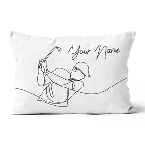 Line Draw Golfer Custom Pillow Personalized Basic Golf Gifts For Golfer LDT1123