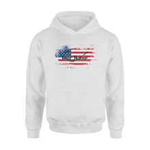 Load image into Gallery viewer, Custom name American Flag Fish Hook fishing Hoodie, personalized fishing apparel gift for Fishing lovers- NQS1198