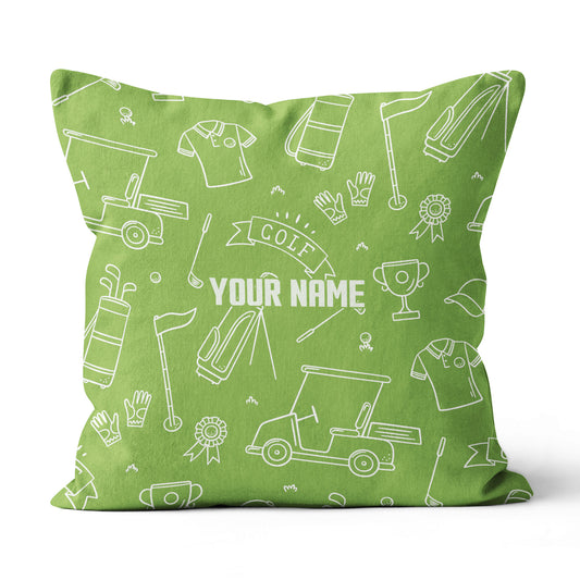 Green Golf Equipment Seamless Custom Name Pillow Personalized Golf Gifts LDT1097