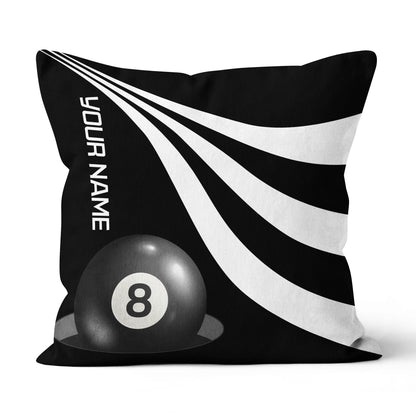 Custom Black And White 8 Ball Pool Throw Pillows, Billiard Pillow Gifts TDM0804