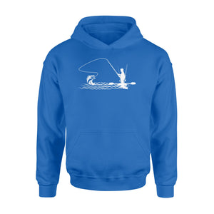 Kayak bass fishing shirt for men, women, Largemouth Bass fishing hoodie - NQSD261