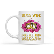 Load image into Gallery viewer, Happy anniversary, happy valentine to my wife, love message to my wife white mug, coffee mug, gift for wife NQS1280