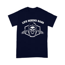 Load image into Gallery viewer, Life Behind Bars Skull Men T-shirt - Biker T-shirt, Cool Cruiser Rider Shirt for Dad, Grandpa, Husband| NMS07