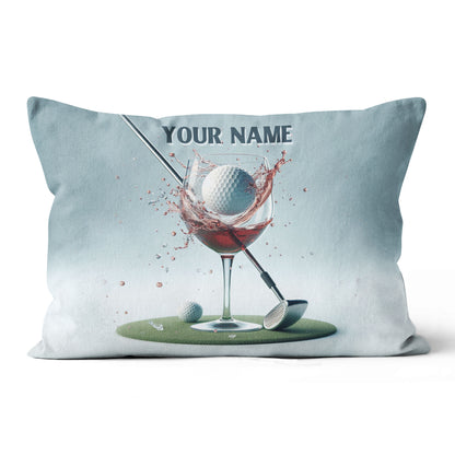Golf And Wine Custom Throw Pillow Personalized Golf Gifts For Wine Lover LDT1166
