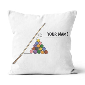 Personalized Pool Billiards Games Pillows, Custom Billiard White Pillows TDM0811