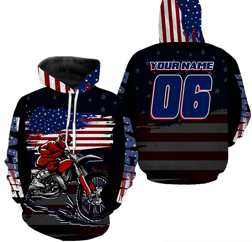USA Motocross kid adult jersey personalized upf30+ patriotic off-road biker shirt motorcycle PDT438