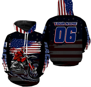 USA Motocross kid adult jersey personalized upf30+ patriotic off-road biker shirt motorcycle PDT438