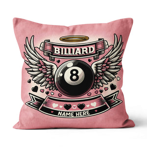 Personalized 8 Ball Pool With Wings Pillow Best Billiard Valentine Gifts TDM0885
