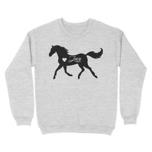 Load image into Gallery viewer, Customized name horse gifts for girls, Gift For Horse Owner, Horse Trainer Gift, Horse Lover Gift, Cowgirl, Riding Tee D06 NQS2682 - Standard Crew Neck Sweatshirt