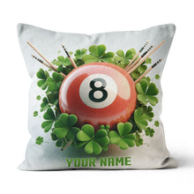 Load image into Gallery viewer, Funny Red Billiard Ball And Clovers Custom White Pillows, Billiard Gifts TDM0817