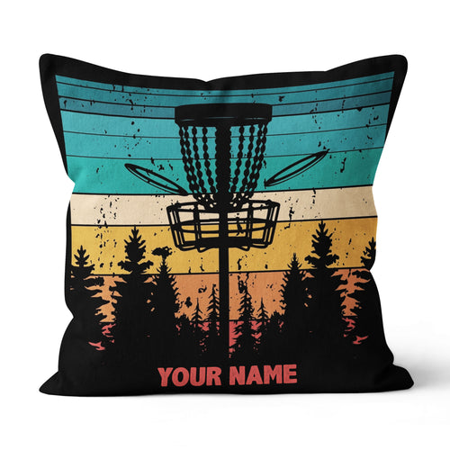 Multicolor Vintage Disc Golf Basket Custom Pillow Personalized Golf Gift LDT1117