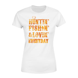 Hunting Fishing Loving Everyday Women T-shirt Orange Camo - SPH95