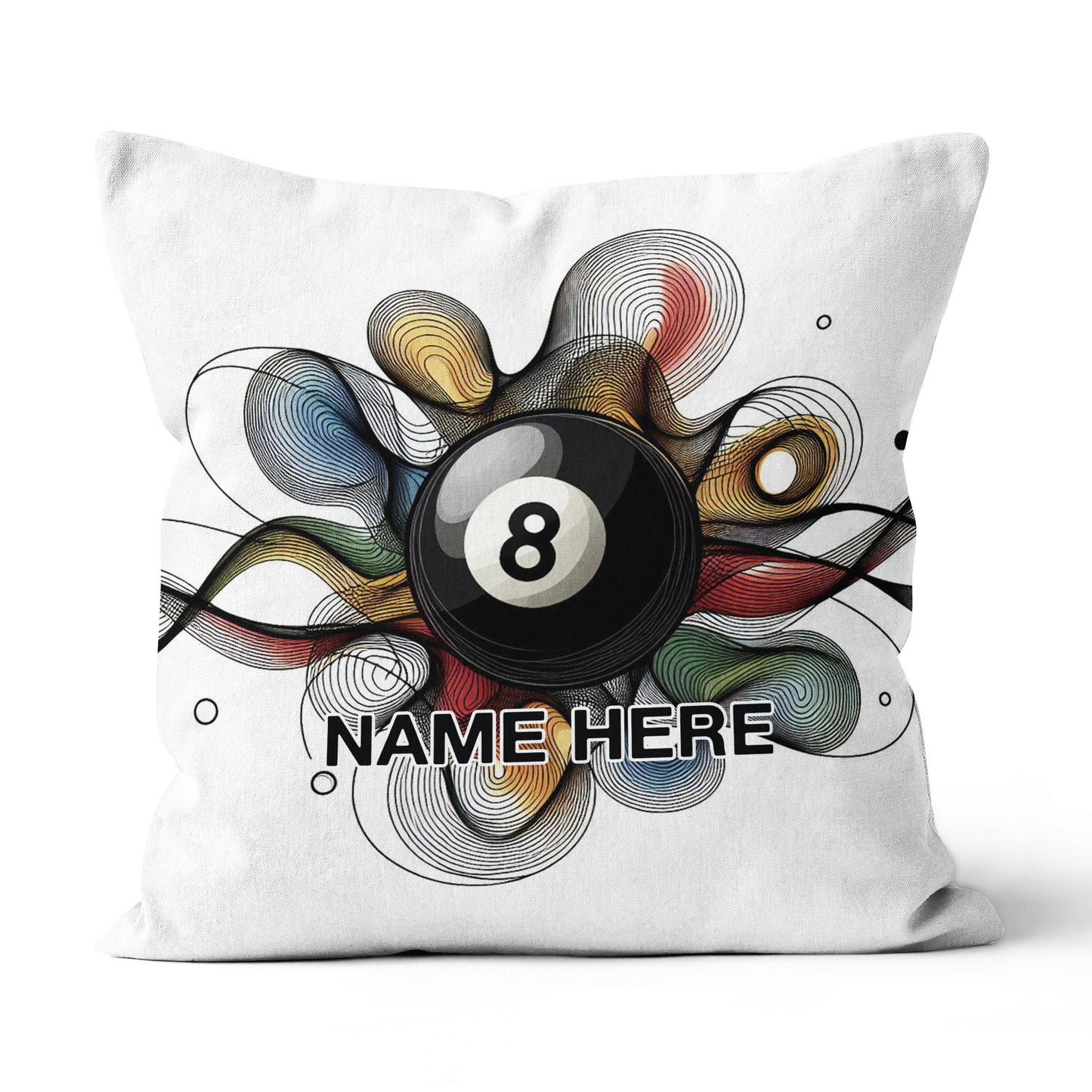 Funny Colorful 8 Ball Pool Pillow Custom Name Billiard Throw Pillow Gift TDM0849