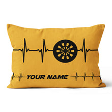 Load image into Gallery viewer, Yellow Dartboard Heartbeat Custom Throw Pillow Personalized Dart Gifts LDT1110
