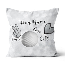 Load image into Gallery viewer, Peace Love Golf Funny Custom Pillow Personalized Golf Gifts For Golfer LDT1111