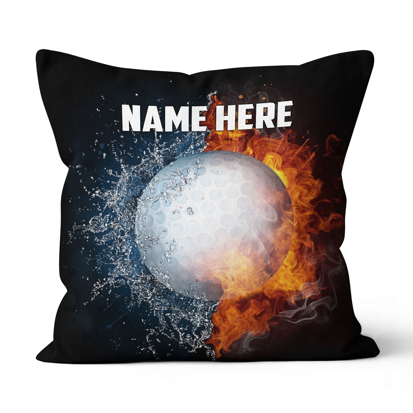 Fire And Water Golf Ball Custom Pillow Personalized Cool Golfer Gifts LDT1203