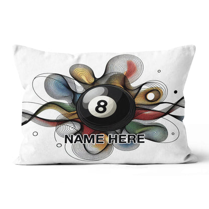 Funny Colorful 8 Ball Pool Pillow Custom Name Billiard Throw Pillow Gift TDM0849