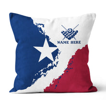 Load image into Gallery viewer, Personalized Pool Billiard Texas Flag Throw Pillows, Patriotic Pillows TDM0906