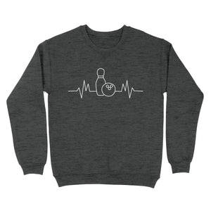 Bowling heartbeat Shirt, Bowling Addict sweatshirt, gift for bowlers NQS4619