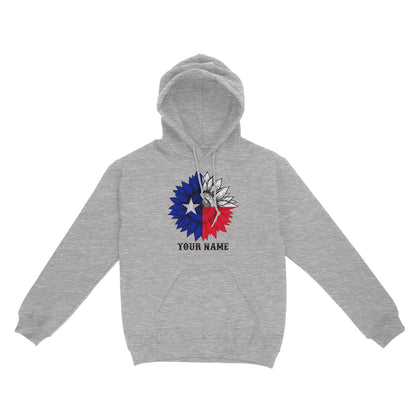 Texas flag sunflower customized name patriot Texas state flag Hoodie D03 NQS2495