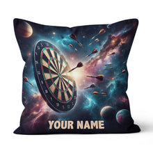 Load image into Gallery viewer, Dartboard In Galaxy Custom Darts Throw Pillow Personalized Dart Gifts LDT1150
